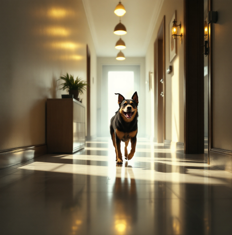 큰 강아지가 집 지키는 꿈