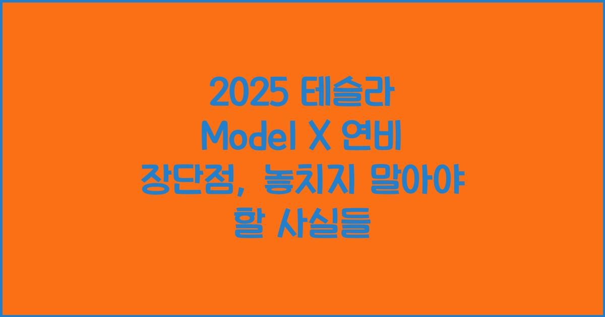 2025 테슬라 Model X 연비 장단점