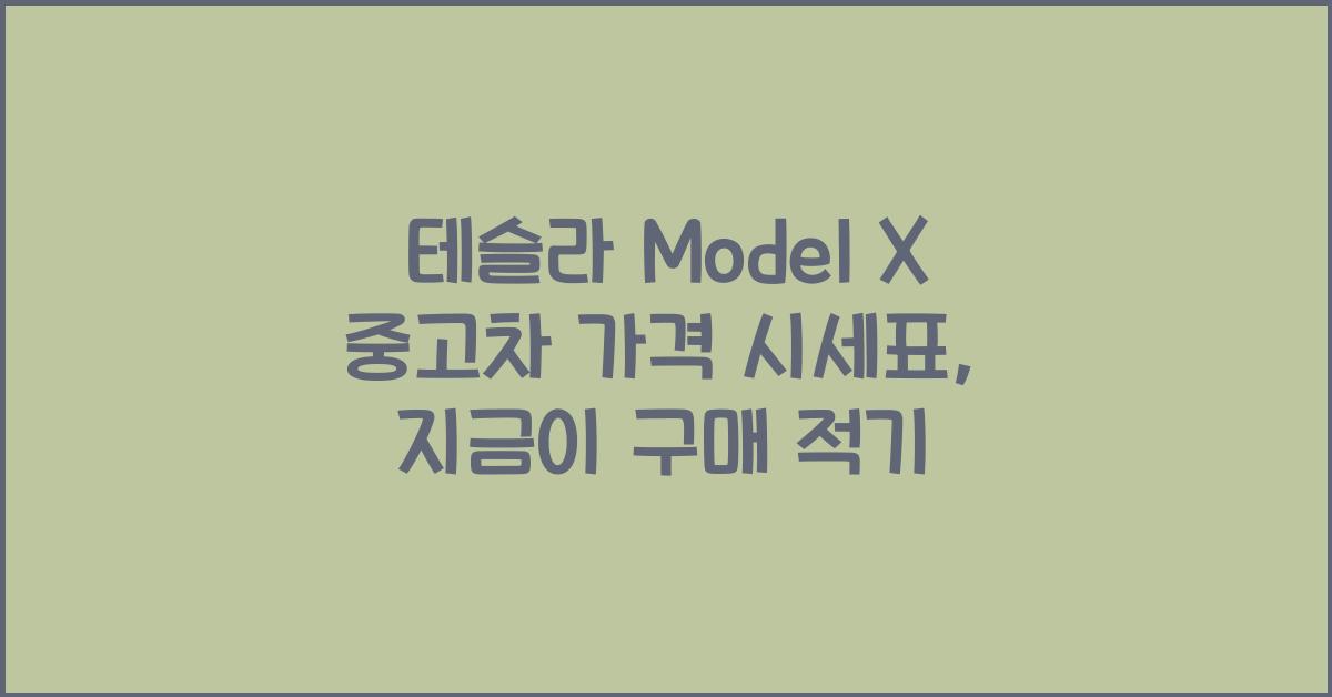 테슬라 Model X 중고차 가격 시세표