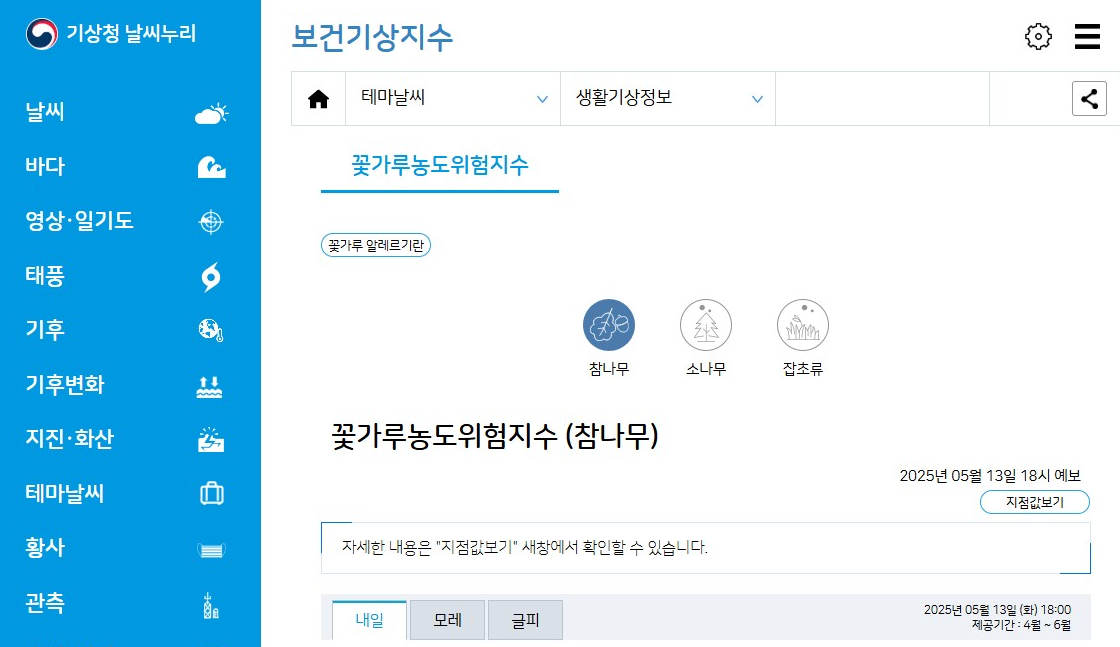 꽃가루 달력