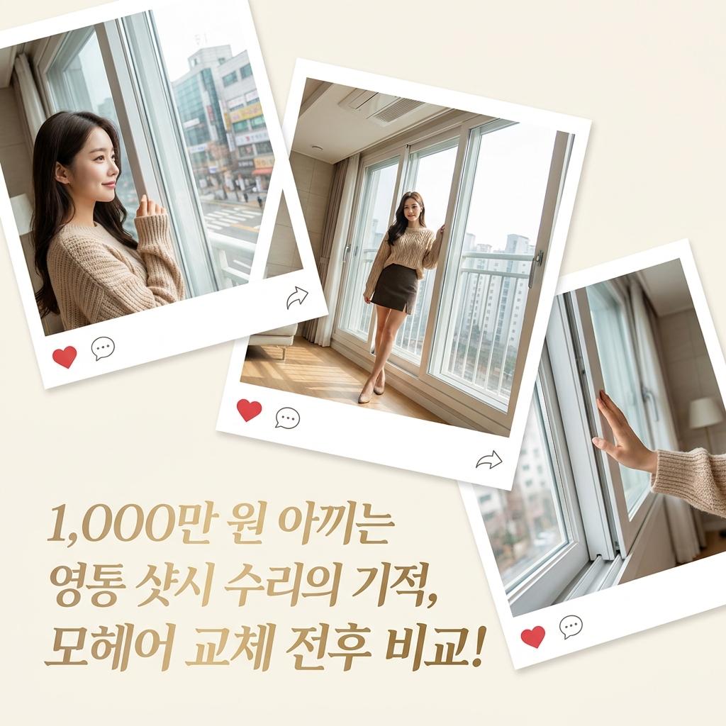 수원 영통 샷시 모헤어 교체 솔직 후기 비용 공개! 20년 차 구축 아파트 외풍 차단으로 난방비 절감하고 호흡기 건강 지키는 법