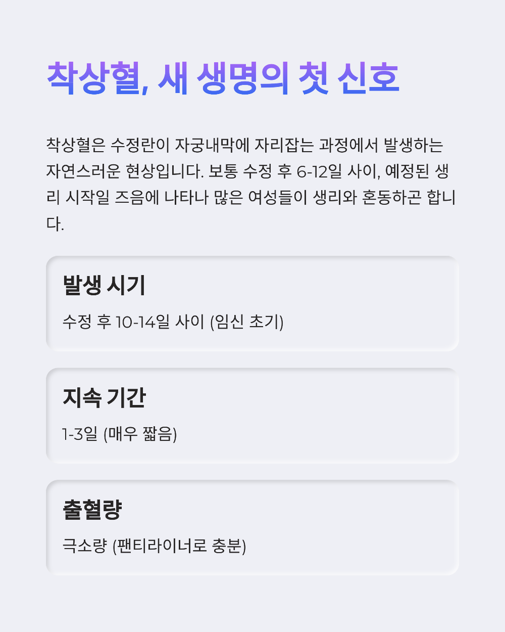 착상혈과 생리 어떻게 다를까 헷갈리는 증상 완벽 정리