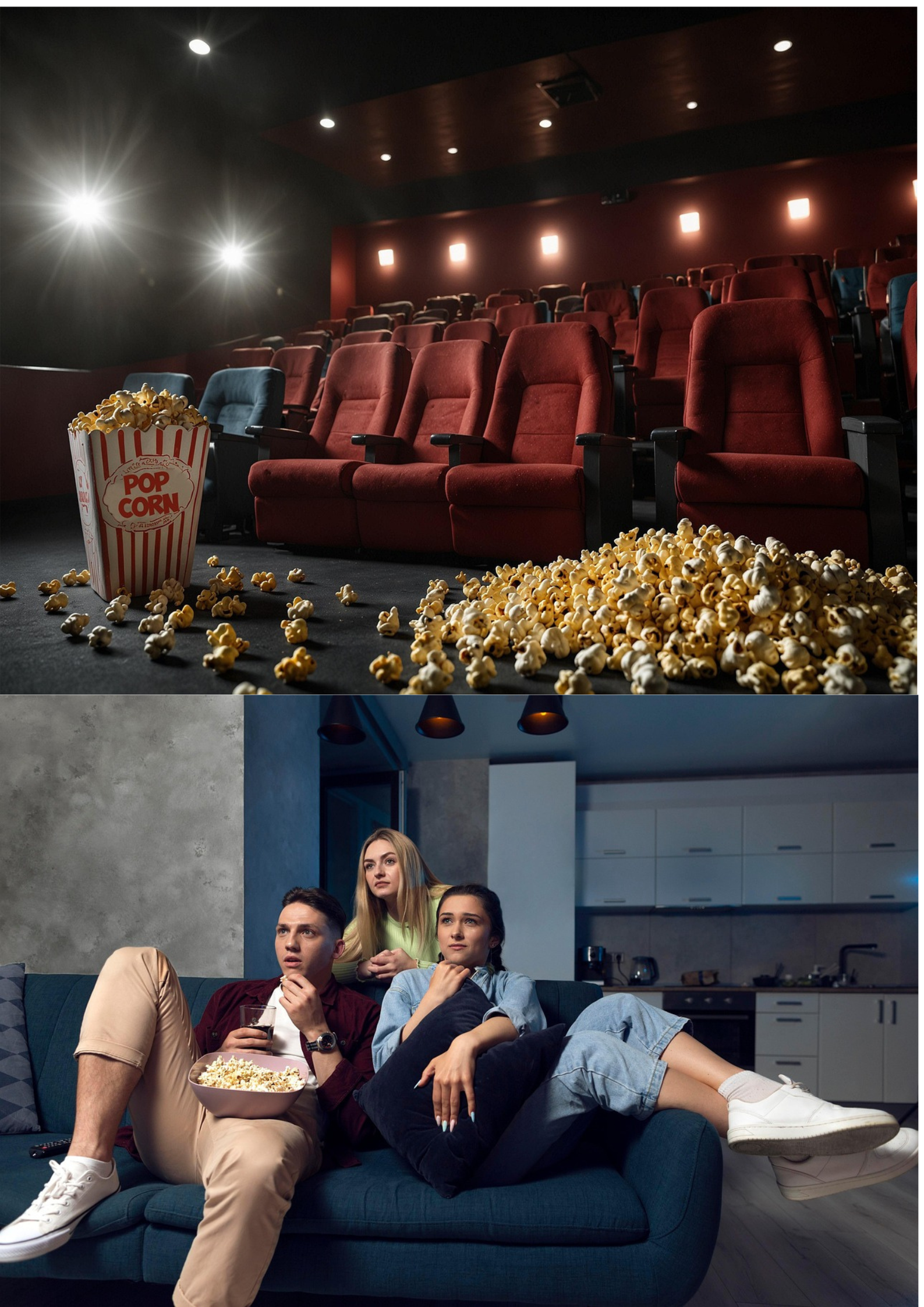 극장 vs 집에서 볼 영화 관련 사진