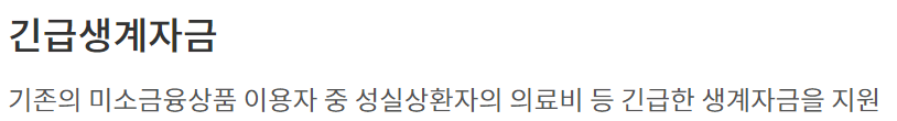 미소금융 창업 운영자금