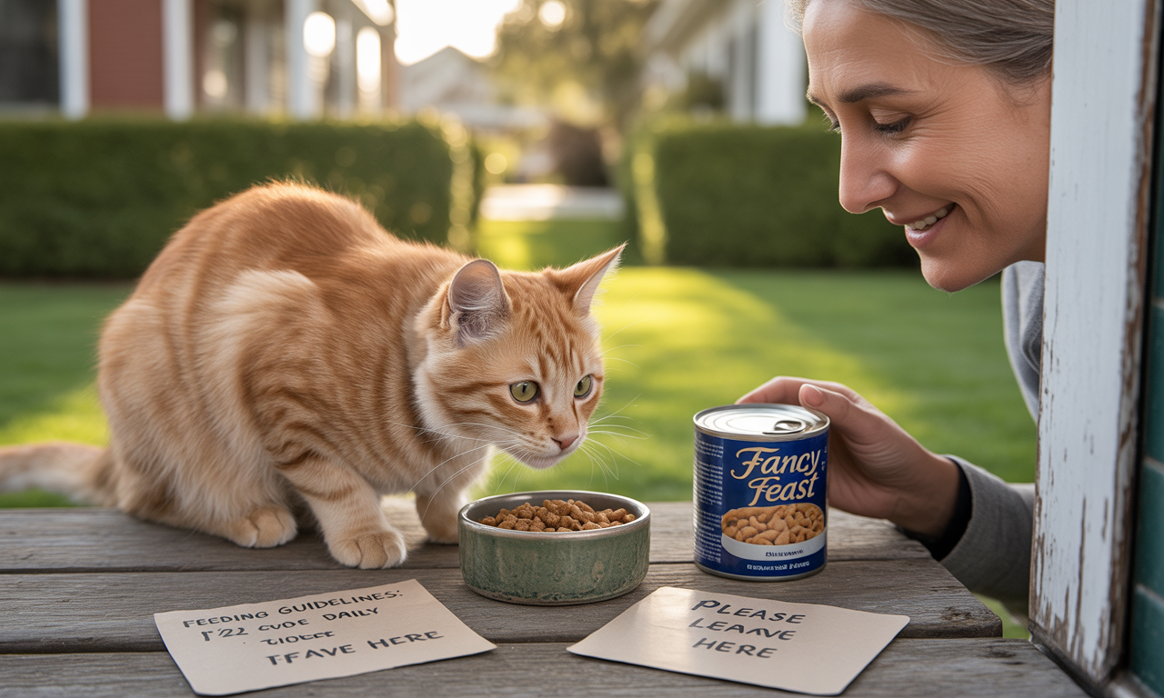 길고양이 급식자 에티켓과 이웃 주민과의 효과적인 소통 방법을 보여주는 그림.