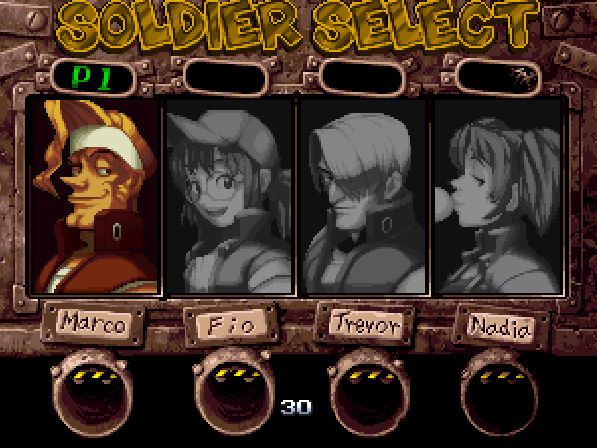 메탈슬러그4 캐릭터선택창