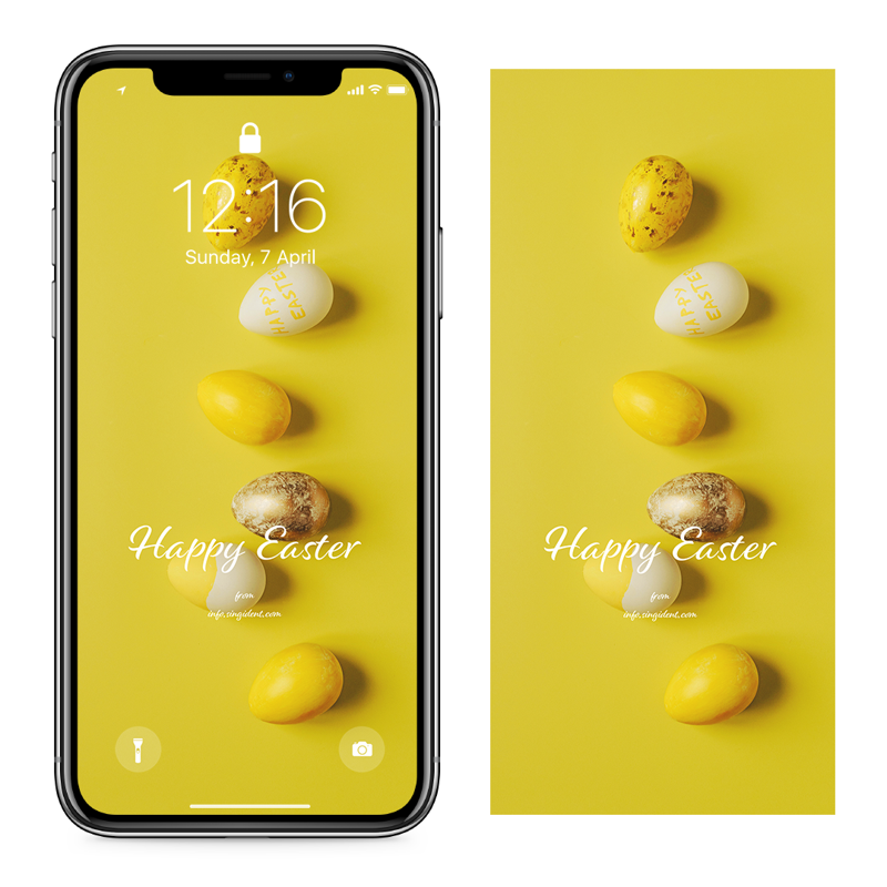 07 노란색 계란 C - Happy Easter 부활절계란배경화면
