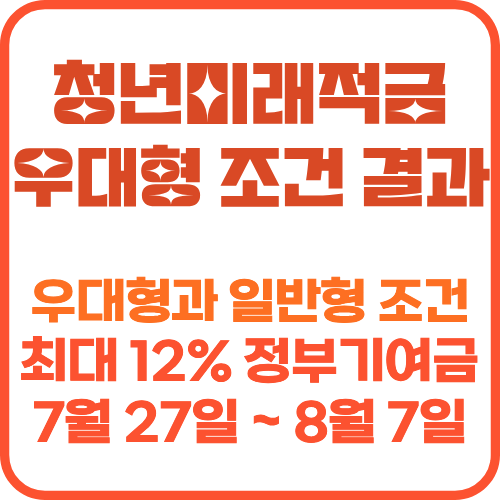 청년미래적금 우대형 조건 결과 확인 썸네일