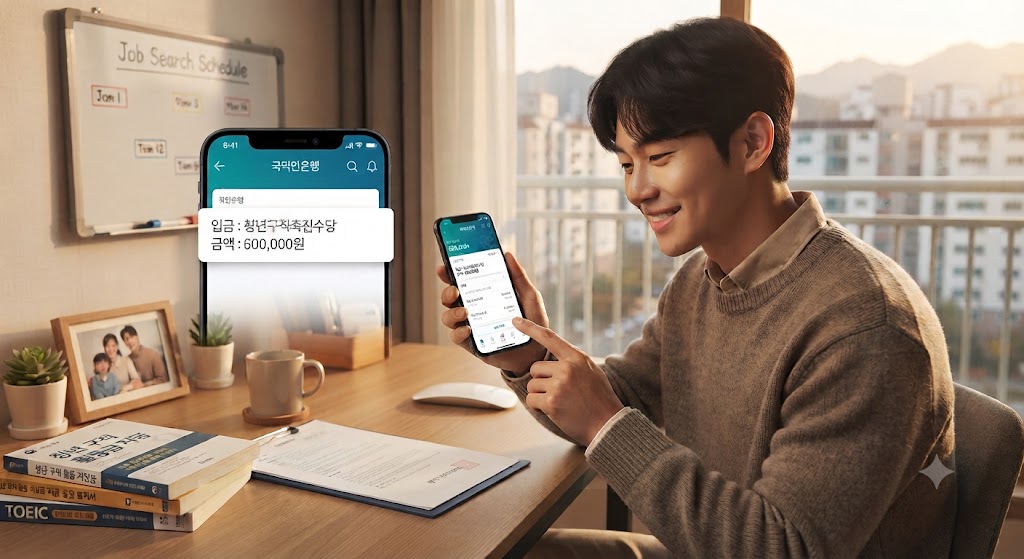 구직촉진수당 60만 원을 지원받은 청년의 모습