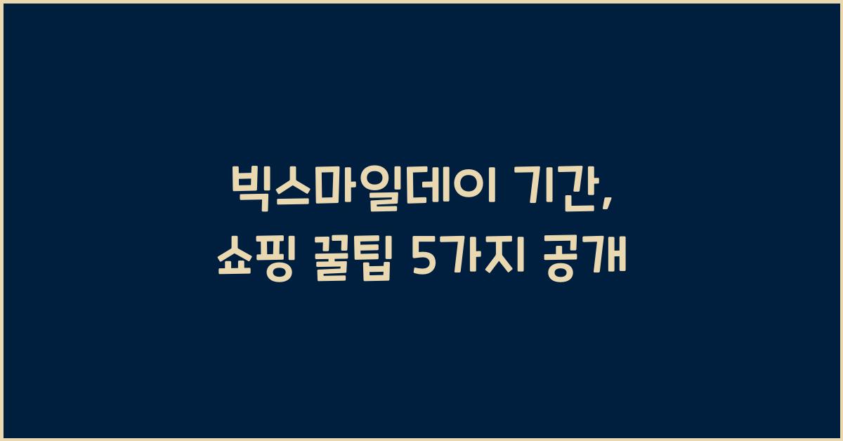 빅스마일데이 기간