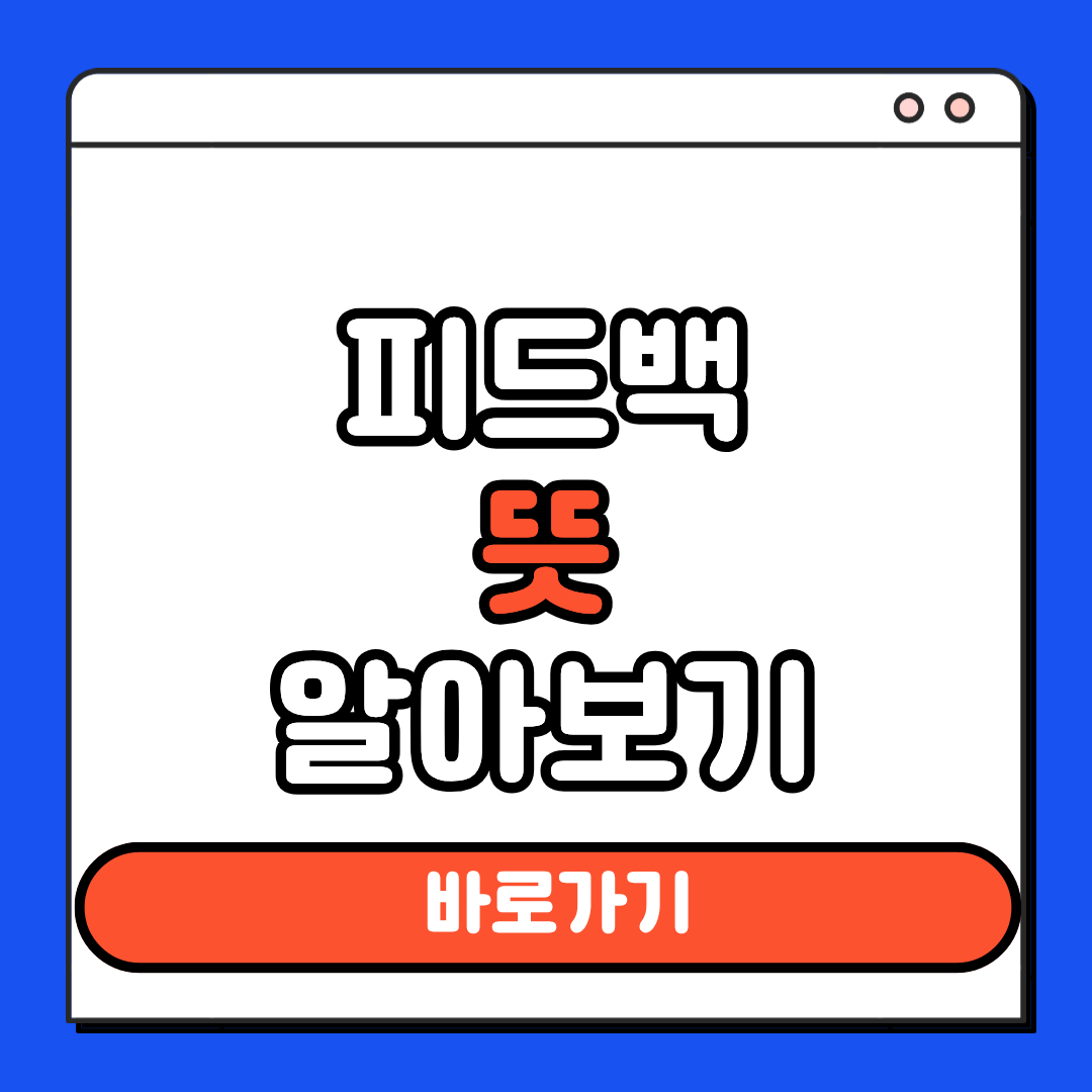피드백 뜻