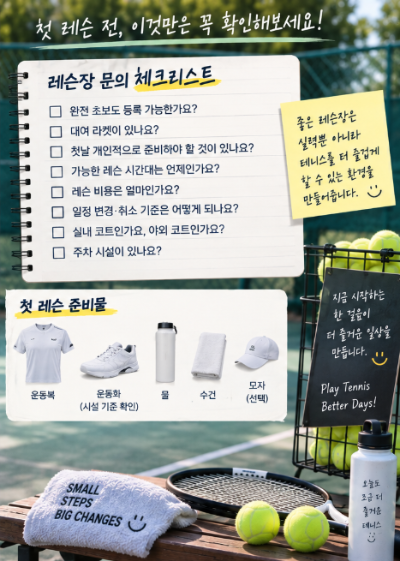 테니스 처음 시작하는 순서, 라켓부터 사야 할까 레슨부터 등록해야 할까?