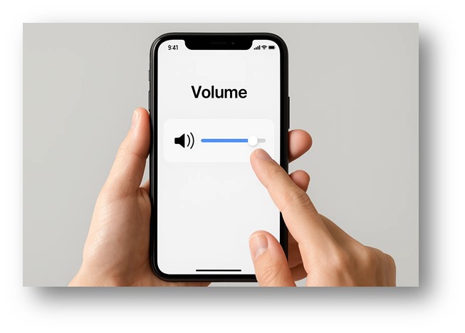 스마트폰의 기본적인 설정중의 하나인 소리를 설정하는 모습