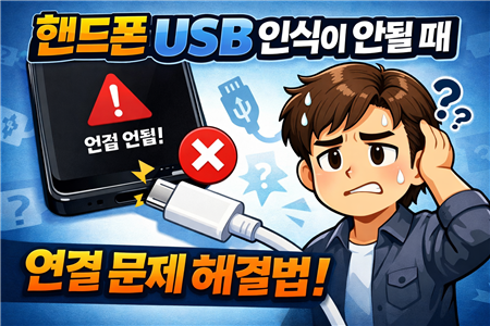 핸드폰 usb 인식을 못할때