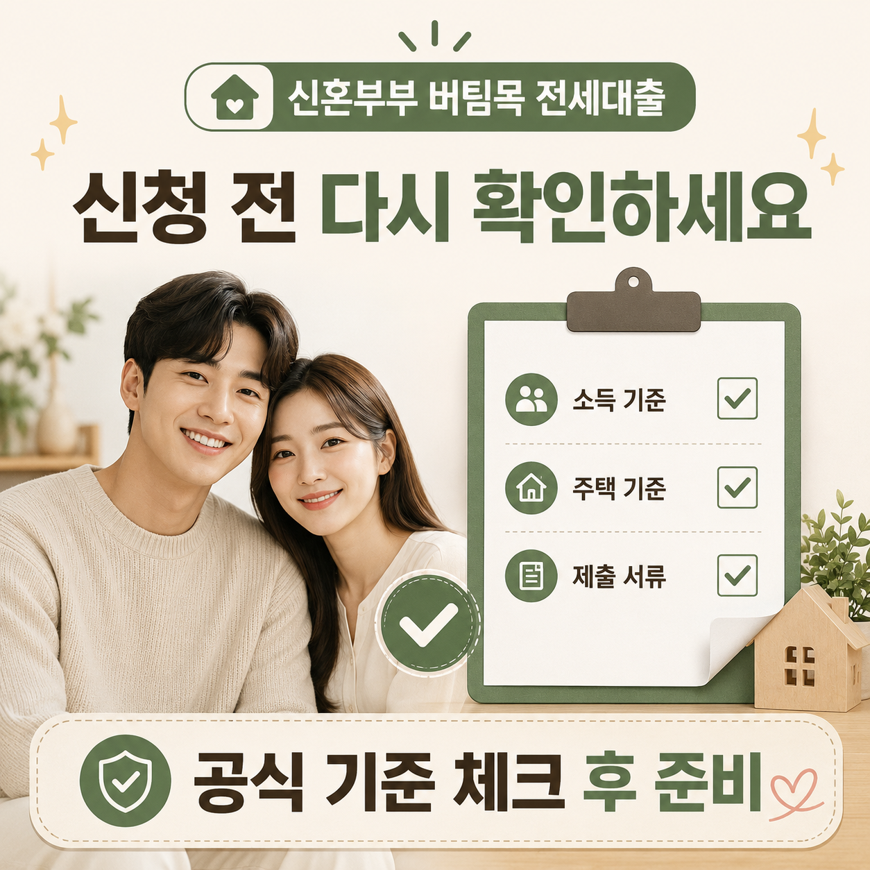 신혼부부 버팀목 전세대출 신청 전 확인 이미지