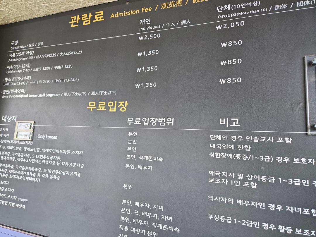 중문 천제연 폭포 입장료