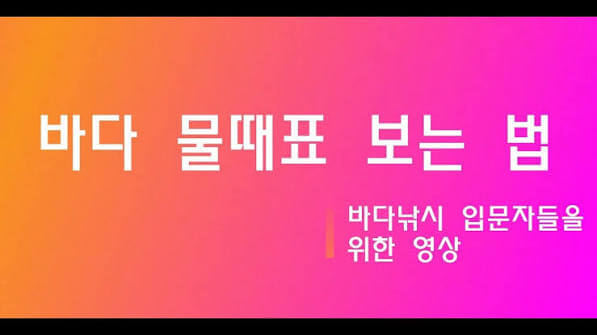 울진 후포 물때표 시간표