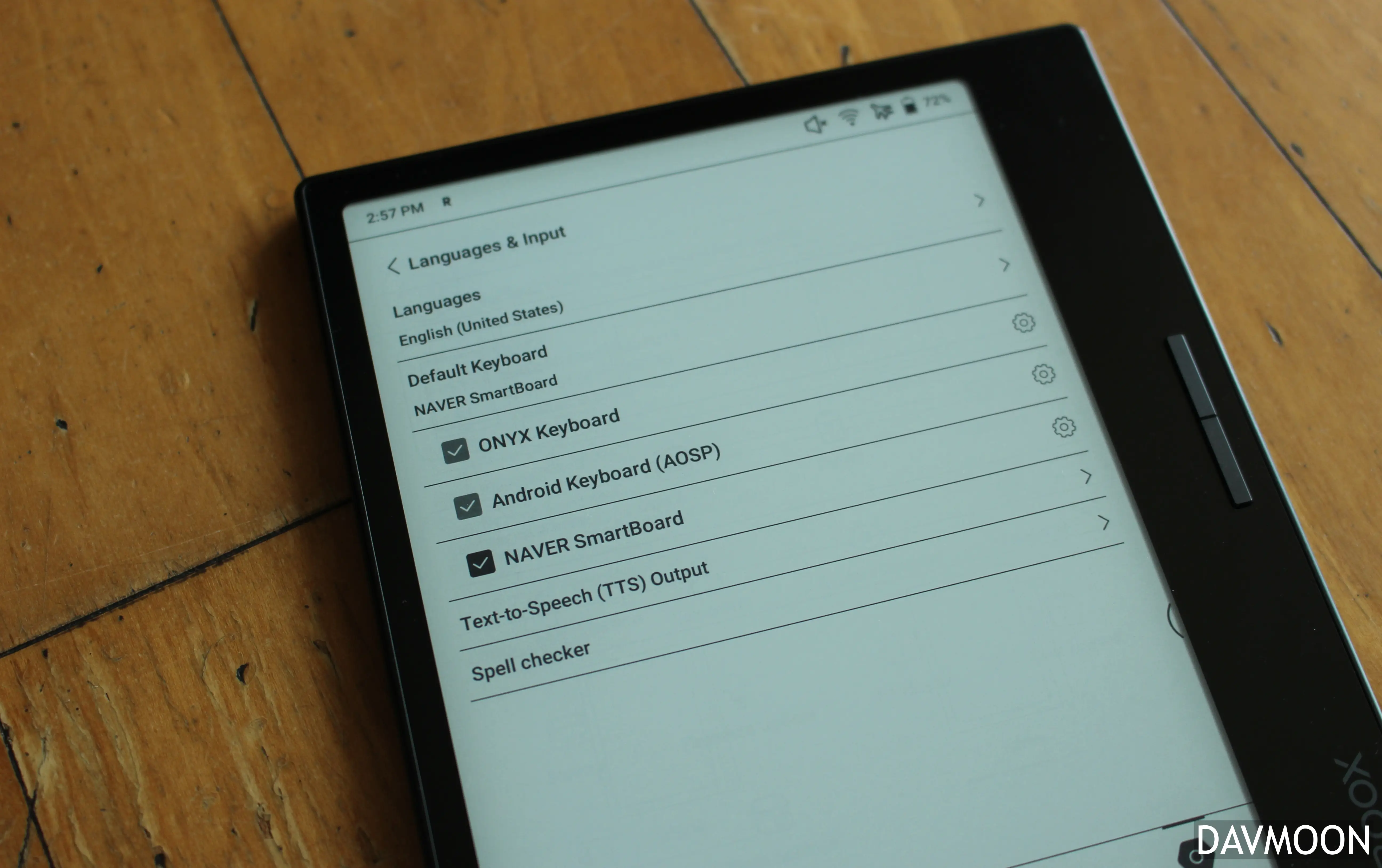Onyx 리프3 언어 및 키보드 설정
