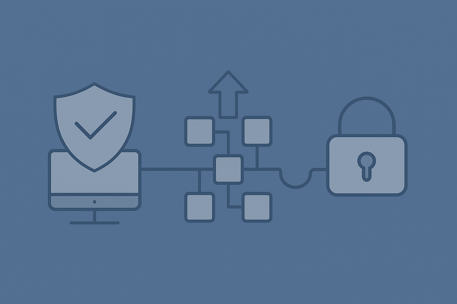 체크된 방패, 확장 흐름도, 자물쇠로 구성된 아키텍처 설계의 3요소