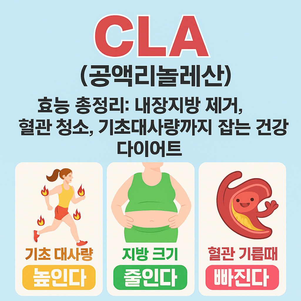 CLA(공액리놀레산) 효능 총정리: 내장지방 제거, 혈관 청소, 기초대사량까지 잡는 건강 다이어트
