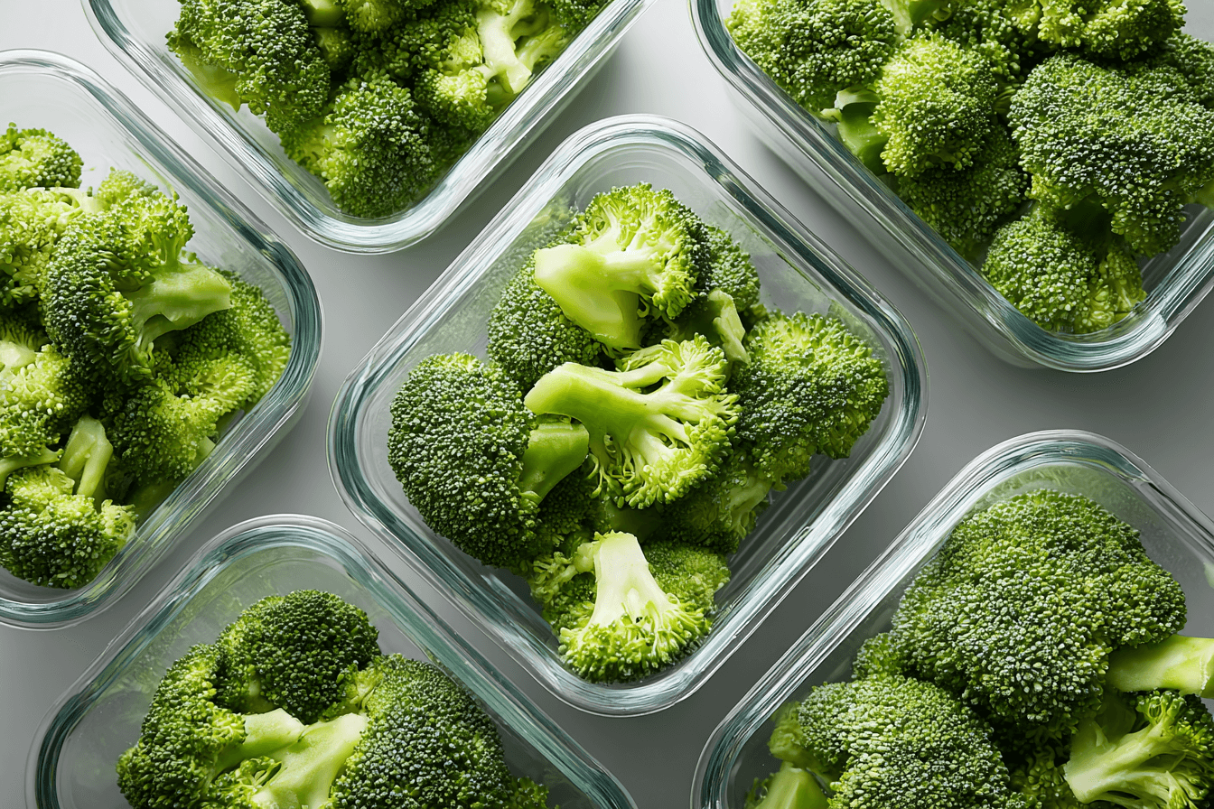 유리-반찬통에-담겨-있는-브로콜리-사진