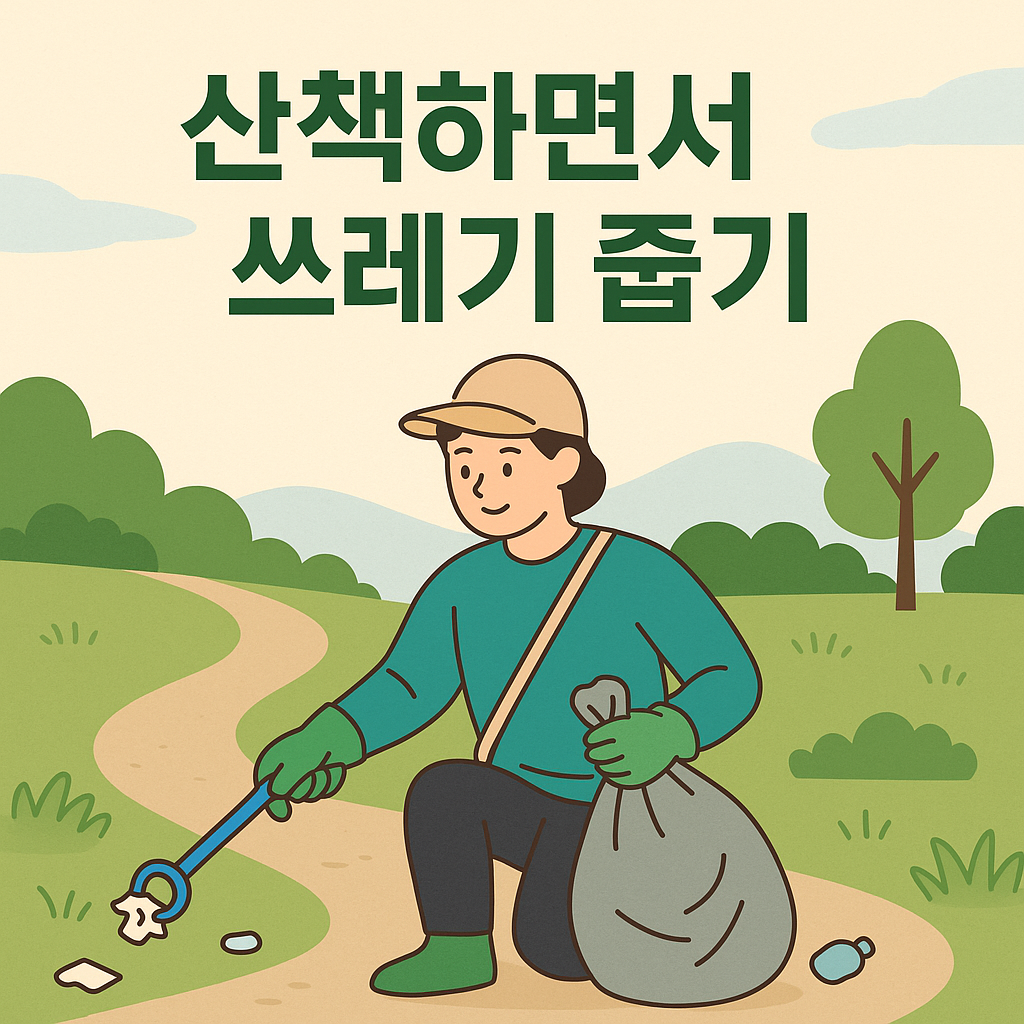 산책하면서 쓰레기 줍기