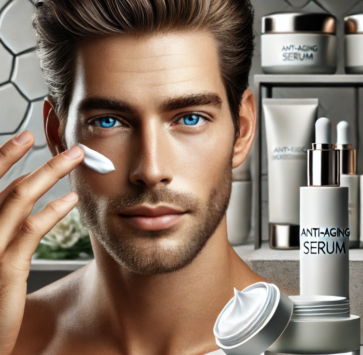 30대 남성을 위한 피부 관리 하는 사진
