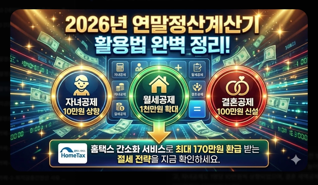 2026 연말정산계산기, 최대 170만원 환급 받는 방법