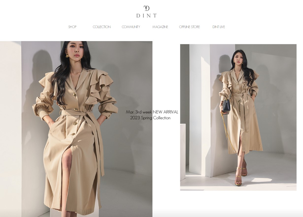 딘트 온라인샵 홈페이지