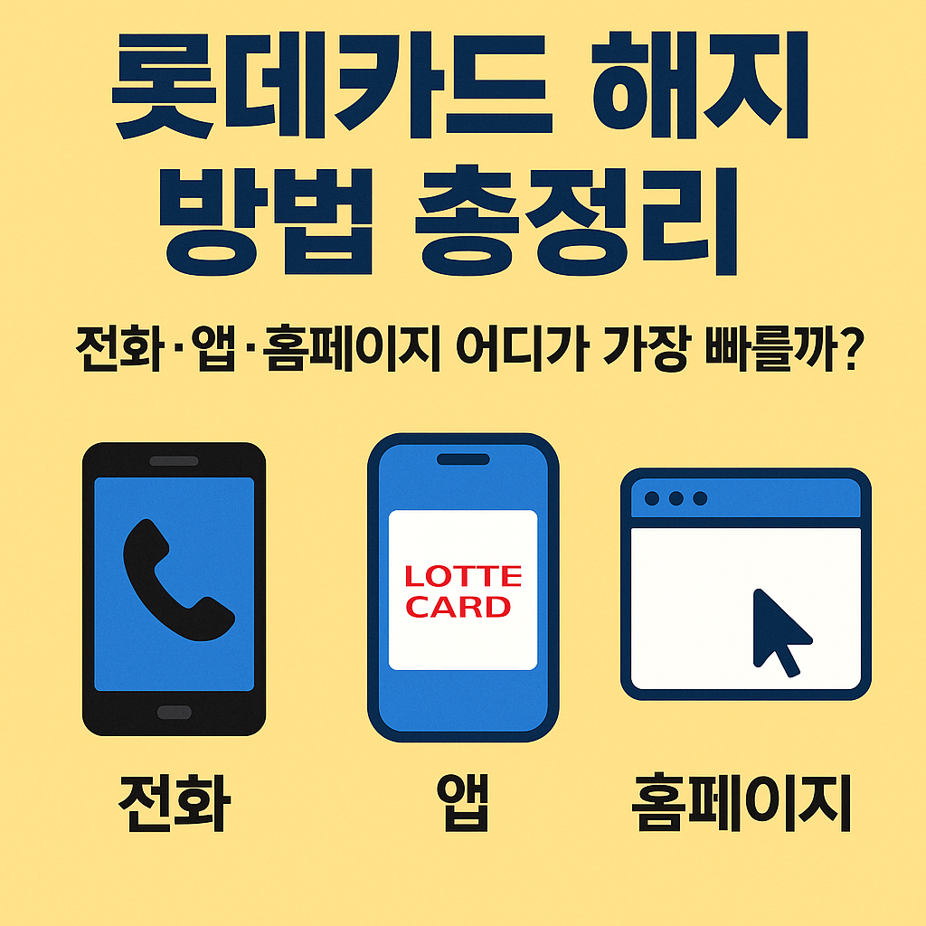 롯데카드 해지 방법 총정리 — 전화 · 앱 · 홈페이지, 어디가 가장 빠를까?