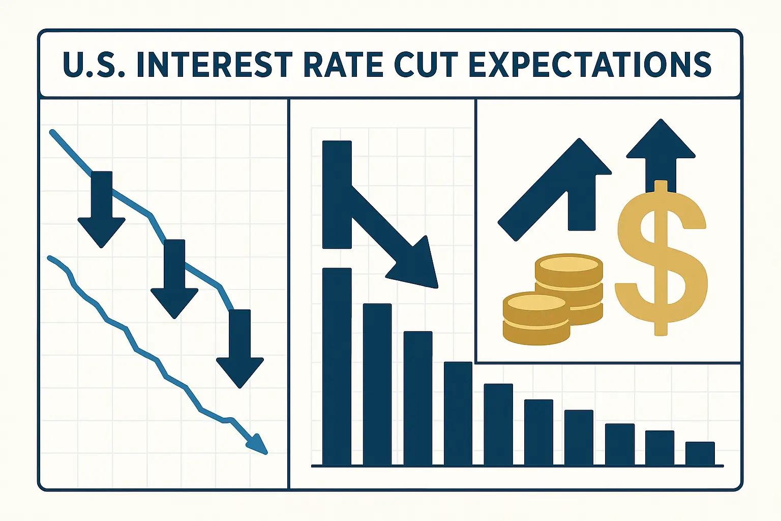 미국 금리 인하 기대감과 고용지표 부진 금융 그래프