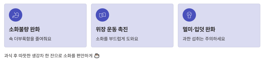 생강차 소화 기능 개선