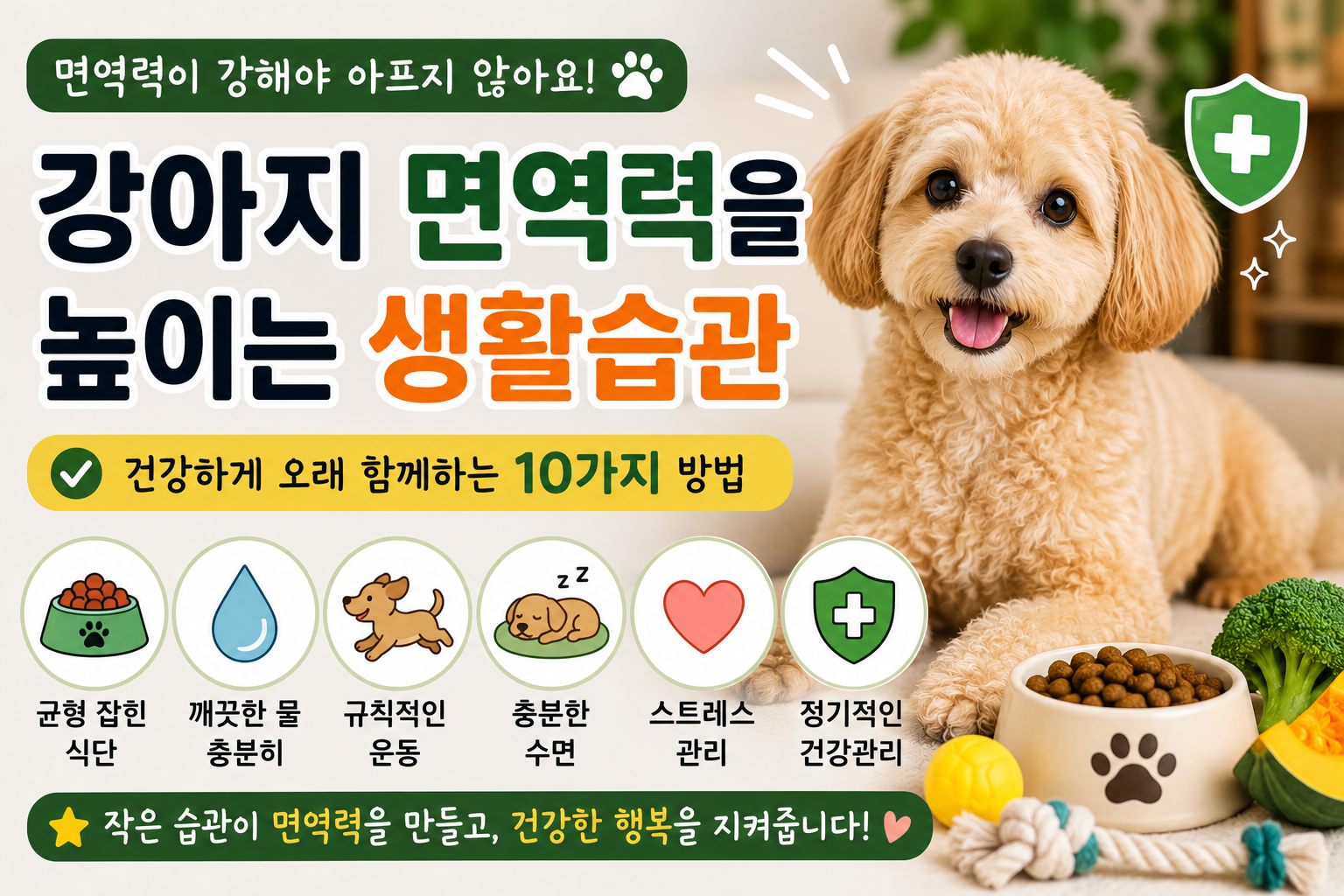 강아지 면역력을 높이는 생활습관|건강하게 오래 함께하는 10가지 방법