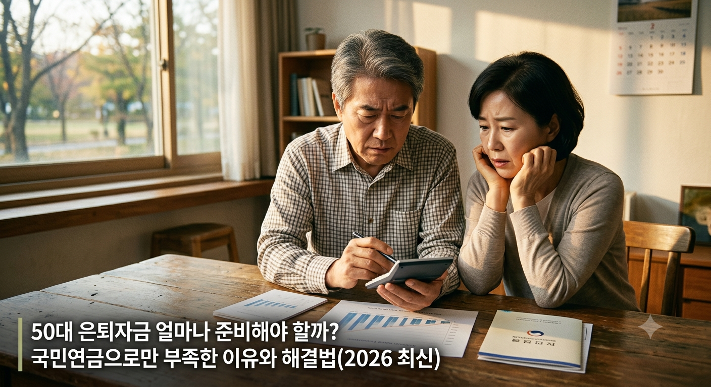 50대 은퇴자금 얼마나 준비해야 할까? 국민연금으로만 부족한 이유와 해결법(2026 최신)