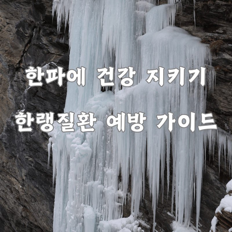 한파로 인해 얼어버린 폭포_한파의 위험성을 표현함
