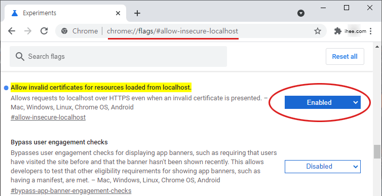 로컬호스트_보안경고_끄기