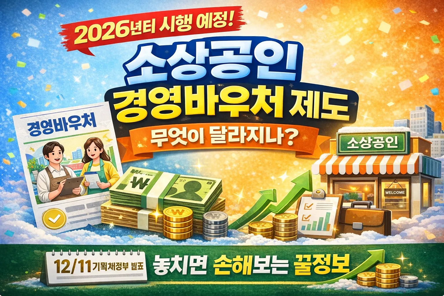 2026년부터 시행 예정인 소상공인 경영바우처 제도, 무엇이 달라지나?