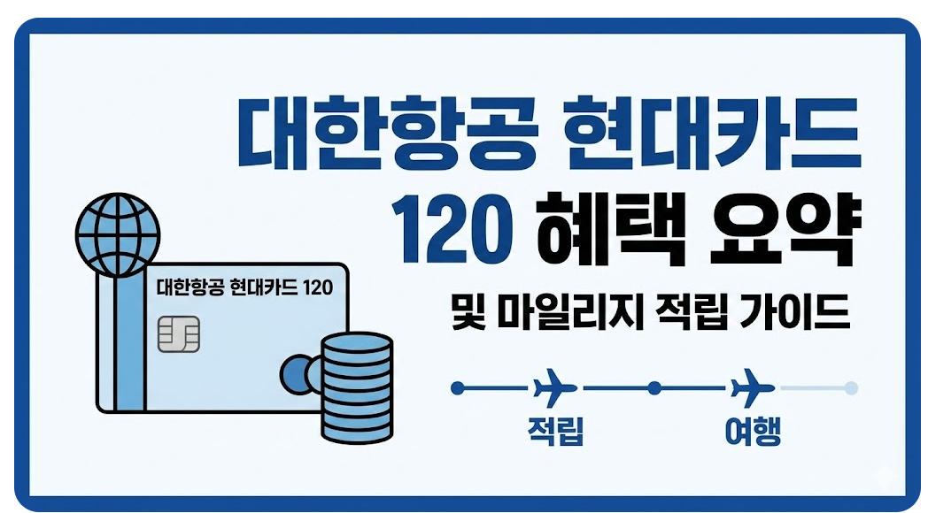 대한항공 현대카드 120 혜택 요약 및 마일리지 적립 가이드