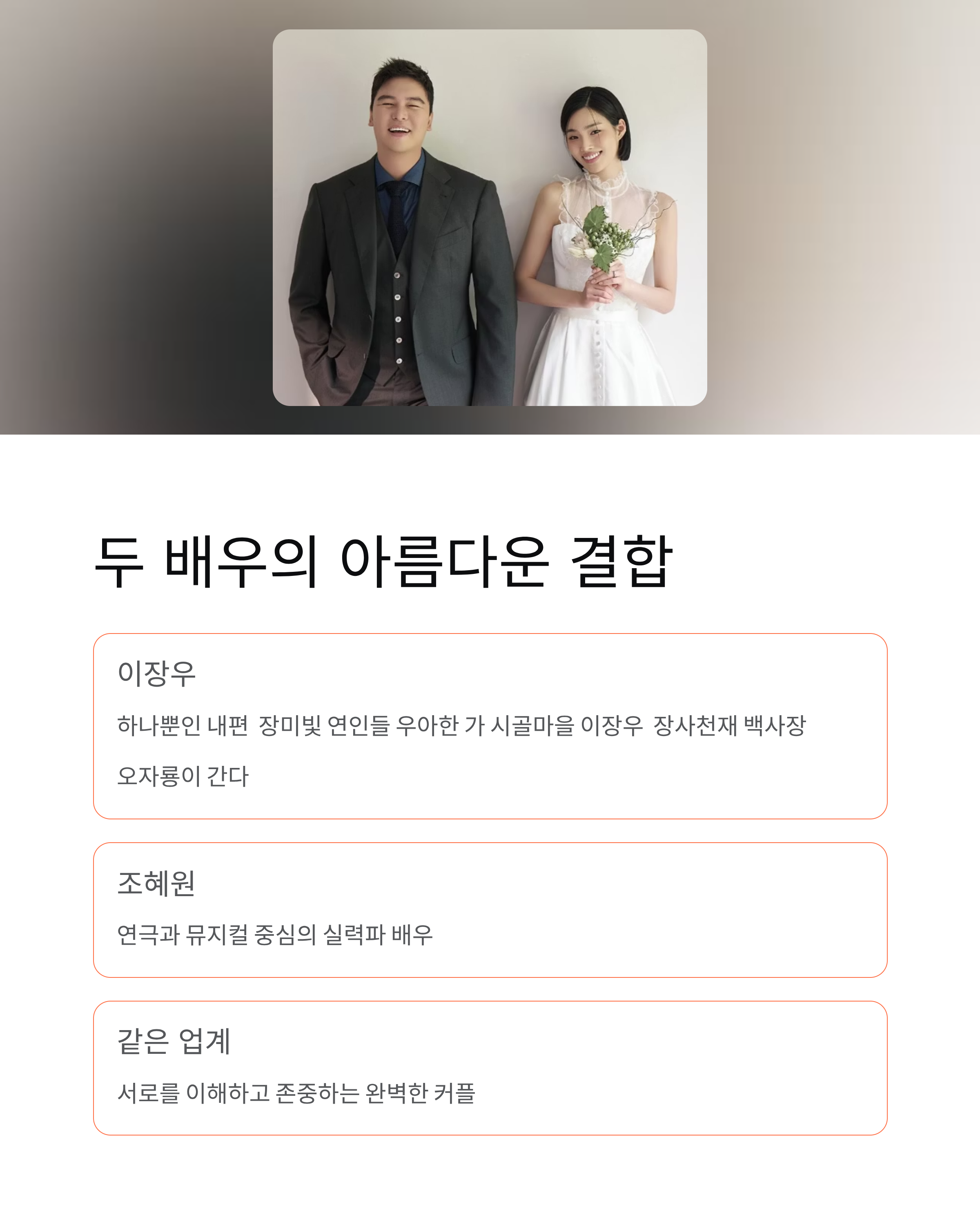 11월 23일 이장우 조혜원 결혼 💒 배우 커플의 행복한 결혼식 현장!
