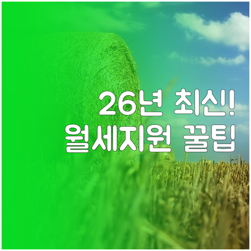 서울 청년월세지원 2026 조건 지원..