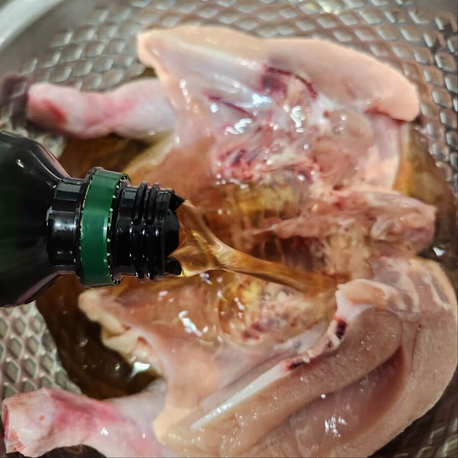 맥주로 고기 재우기