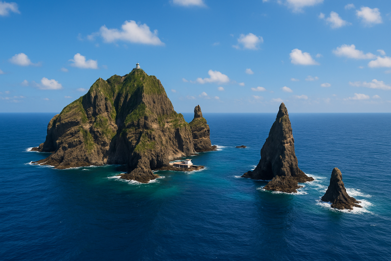 울릉도에서 동쪽으로 약 87킬로미터 떨어진 독도
