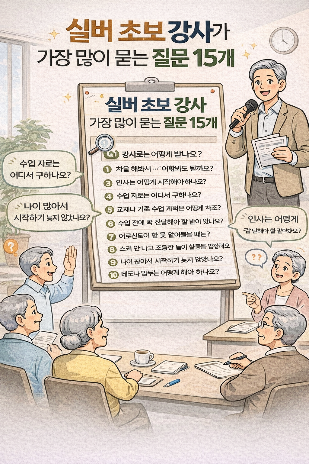 초보 강사가 가장 많이 묻는 질문 15개