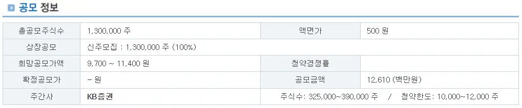 아이에스티이 공모 정보