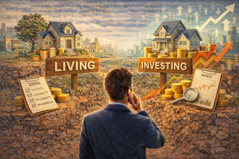 부동산 투자와 거주의 차이 관련 이미지