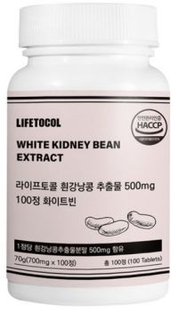 라이프토콜 흰강낭콩 추출물 500mg 100정 화이트빈 70g, 100정, 1개