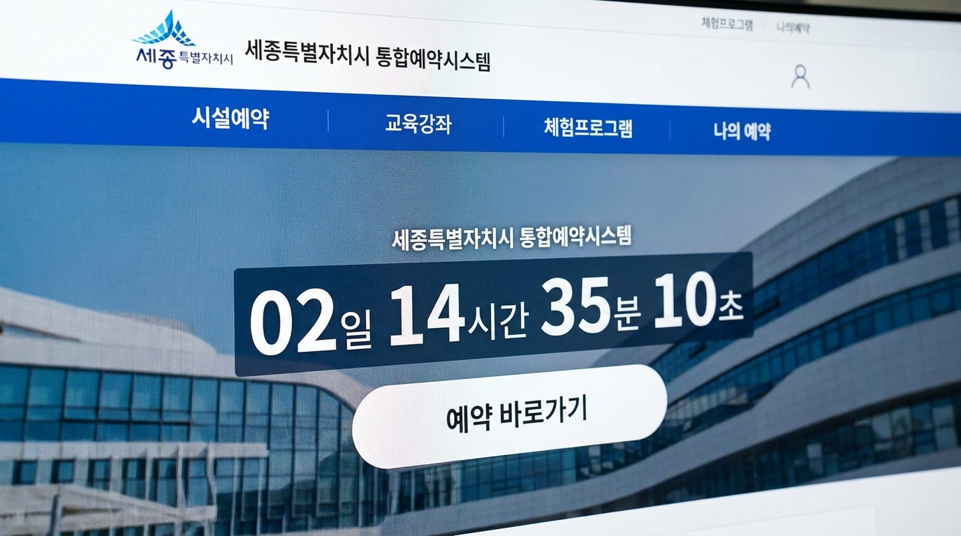 세종 낙화축제 사전 예약 신청방법 화면