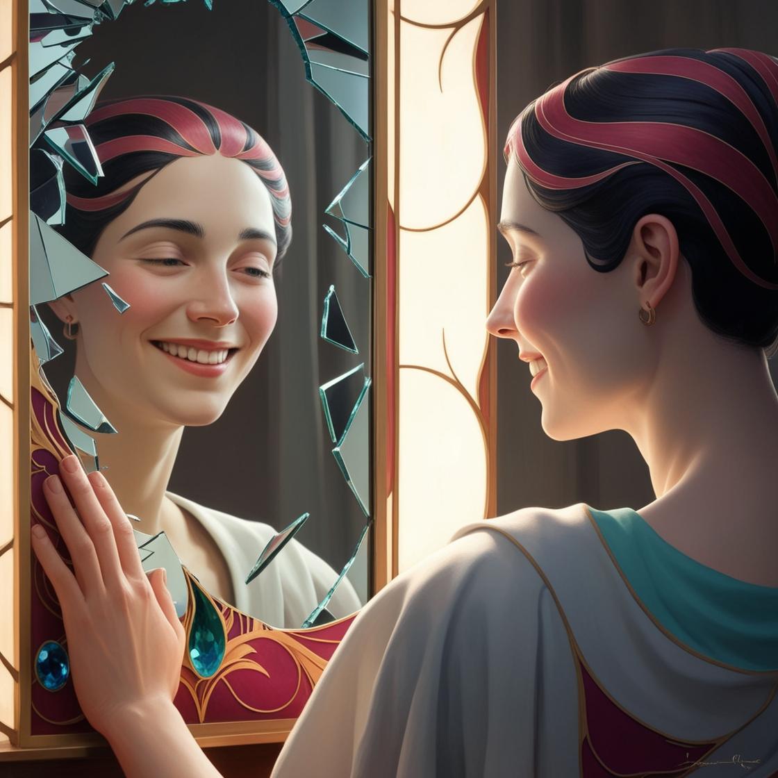 깨진-거울을-봄-미소-짓는-꿈