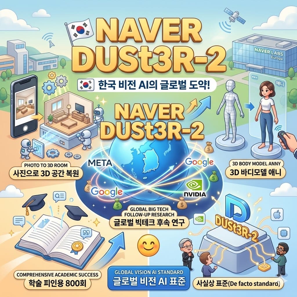 네이버 DUSt3R-2: 한국 비전 AI의 글로벌 도약과 GEO 기회