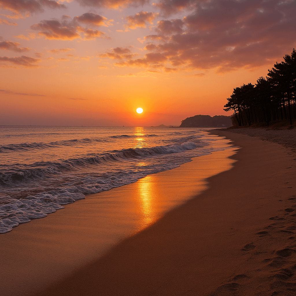 11월 삼척 맹방해변에서 즐기는 고요한 노을 산책과 늦가을 바다의 따스한 여운